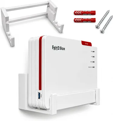 OSAZEE Wandhalterung für AVM FritzBox 5690 Pro - 9 cm Wandabstand für optimale Kabelführung - Überkopf & unter dem Waschbecken