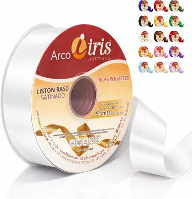 Rollo Liston Satinado Marca Hilos Iris (4cm/91metros) Blanco - Mejor Oferta