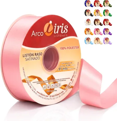 Rollo Liston Satinado Marca Hilos Iris (ancho 4cm /91metros) (Rosa Pálido) - Mejor Precio