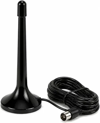 Antena Digital Interna Amplificada 4K HDTV - Cabo 5m para Sinal Forte TV Aberta HD UHF VHF