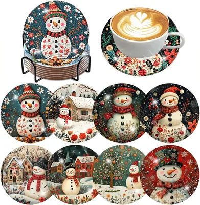 Diamond Art Coasters - Snowman Design