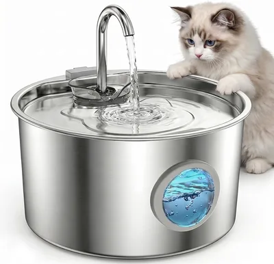 Topika Cat Water Fountain, Automatic Pet Drinkers with 4-Stage Filter, Ultra Quiet Pump