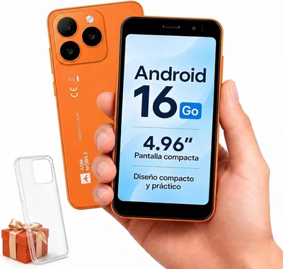 AGM Note N2: Smartphone de Presupuesto Android 16GB, Teléfono Mini de 4.96 Pulgadas | WhatsApp | 3GB + 32GB | Batería de 3000mAh | Doble SIM | IP54 | GPS | Básico