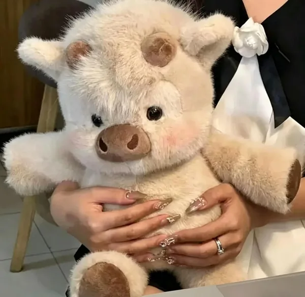 Plush Cow Running, Wild Boar Plush Toy, Interactive Movable Paws, Adorable Stress Relief Doll 45cm