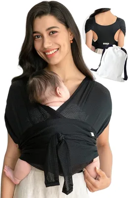 RhysFR Baby Carrier Wrap, Mesh Sling, Ergonomic, Hands-Free