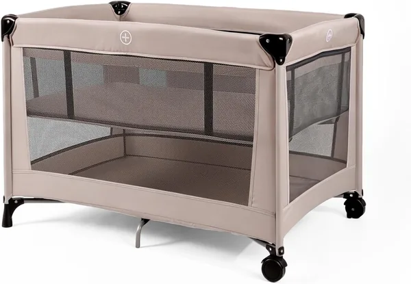 Veptorum Pack and Play with Bassinet, Portable Foldable Travel Playard, Grey, Steel and Mesh, Includes Mattress and Carry Bag, for Toddlers Aged 1-3 (Pink)