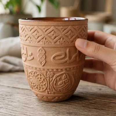 Heritage Clay Coffee Cup 300mL - Dubai Souvenir | Espresso & Tea Mug
