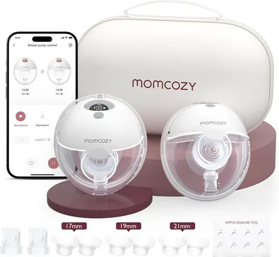 Extractor de Leche Eléctrico Momcozy M5 Smart, 2 Piezas, Gris Pluma | Control por App