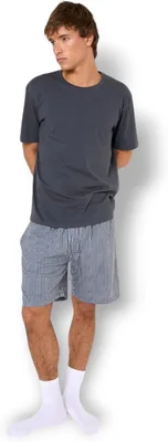 Tramas+ Pyjamas de Hombre para Verano 100% Algodón, Camiseta de Mangas Cortas y Shorts Set, Ropa de Dormir Fresca y Cómoda