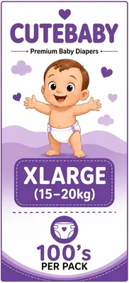CUTEBABY Premium Diapers XLarge (15-20kg) - 100s Pack | Best Deal