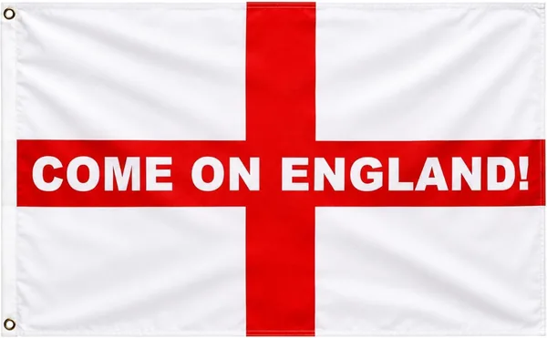 Toyland® 5ft X 3ft (150cm X 91cm) St George’s Cross Red & White “Come On England!” Flag - World Cup,