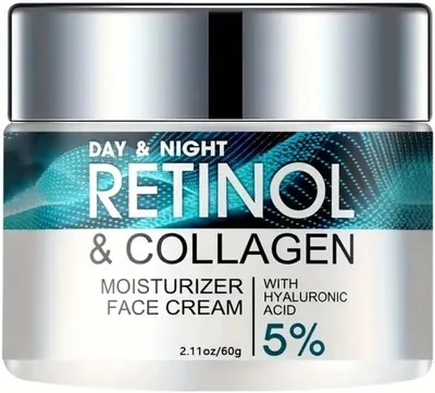 Retinol & Collagen Moisturiser Face Cream, Day & Night, 60g Best Deal