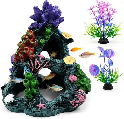 Fahibin Coral Aquarium Decorations - 3 Pieces