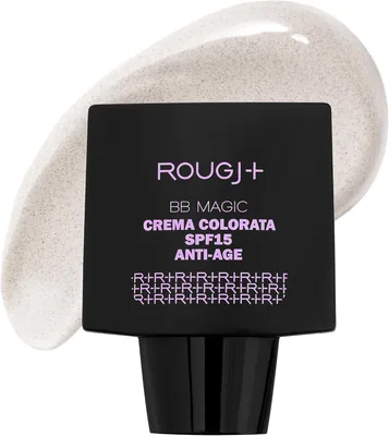 Rougj BB Magic SPF 15 per Pelli più mature - Crema colorata anti-età con Acido ialuronico a doppia molecola uniformante