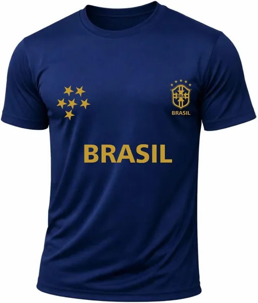 Camiseta Dry Brasil Torcedor Sele o Brasileira Gola Redonda Estampa