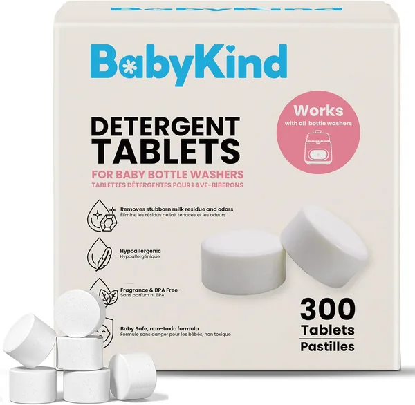 BabyKind Detergent Tablets 300pcs for Momcozy, Baby Brezza, Grownsy, Papablic Bottle Washer