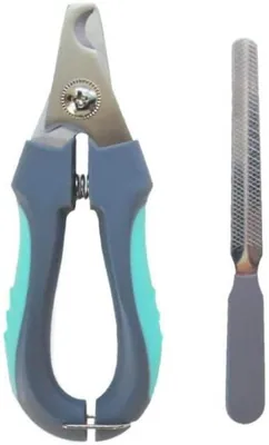 Dog Nail Clippers with Safety Guard - Stainless Steel Trimmer, Non-Slip Grip, Free Nail File
