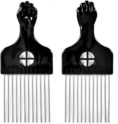 MEGA So - 2 Pack Metal Hair Pick for Afro Hair, Best Deal
