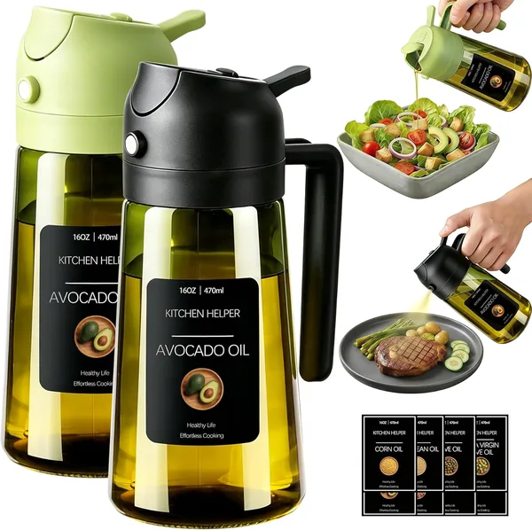 Poshetion 2 in 1 Olive Oil Sprayer for Cooking