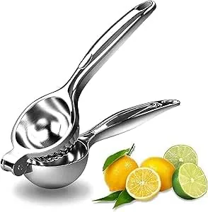Stainless Steel Lemon Squeezer - Manual Citrus Juicer - Silver
