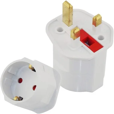 Royal Apex EU to UK Plug Adapter - Schuko to BS1362 Converter, 13A 250V, 4.1 Star (111 Reviews)