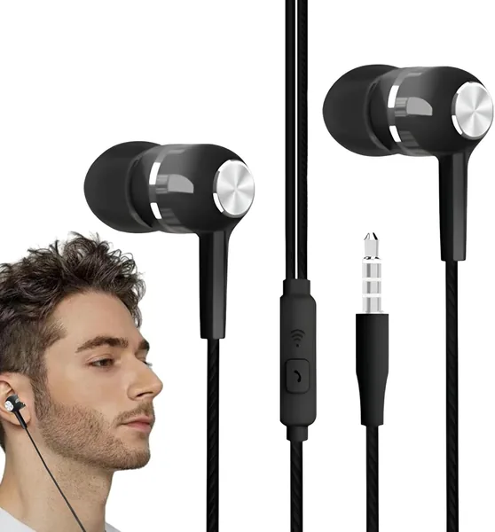 Silicone Wired Earbuds - 120 cm In Ear 3.5mm Jack Noise Cancelling Audio
