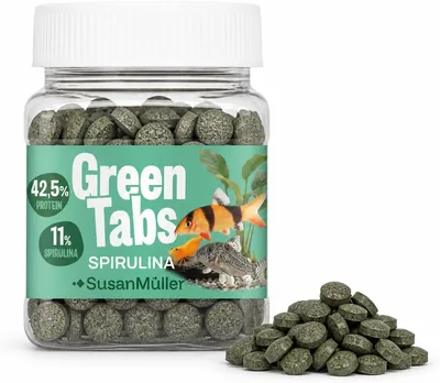 Tabla de alga espirulina verde Susan Müller 120g - Comida en tabletas para peces de acuario y limpiadores de acuarios - Para Plecos, Ancistrus