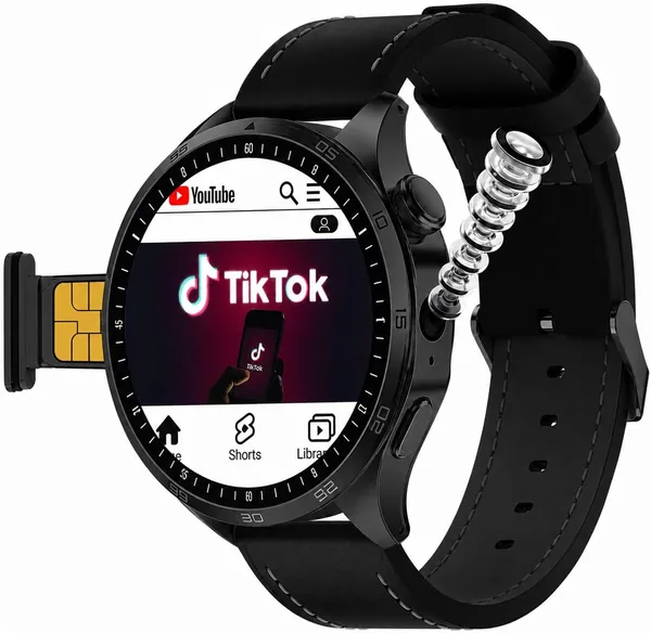 HainoTeko FG-8 5G Android Smart Watch with SIM Card Support, AMOLED Display, Download Any App, GPS, WiFi, Bluetooth Calling & Social Media Access (Black)