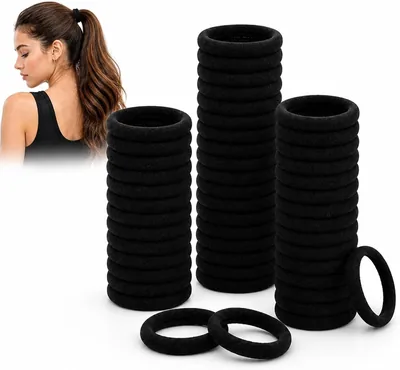 Hair Ties 140 PCS - Black Elastic Bands for Women, No Damage, Metal-Free Ponytail Holders