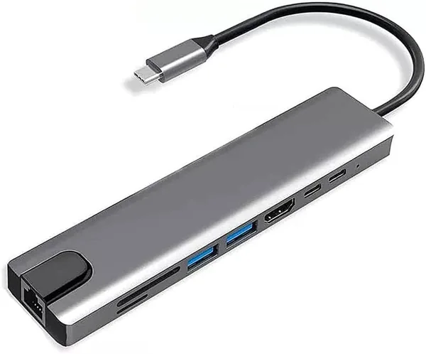 USB C Hub 8-in-1 Adapter - HDMI 4K Docking Station