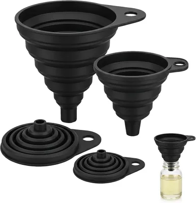 2Pcs Silicone Collapsible Kitchen Funnel - 10% Off