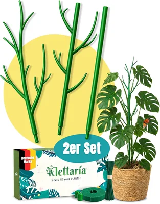 Klettaria Monstera Trellis Pflanzenstützen Set, 2 Stück - Ausdehnbar bis 92 cm, einschließlich Befestigungsset, Durchmesser 1