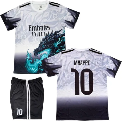 Madrid Home MBAPPE #10 Dragon Football Jersey Kit Kids - Best Deal
