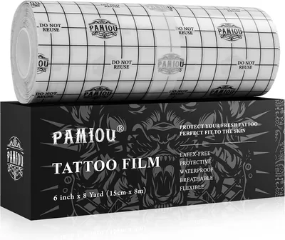 Pamiou Second Skin Tattoo Cover up - 6 '' x 8 Yard Tattoo Aftercare bandage | Waterproof, Transparen