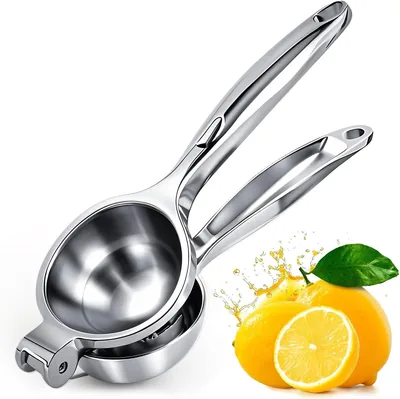 Stainless Steel Lemon Squeezer Large Heavy Duty Manual Citrus Juicer Hand Press, Metal Lime Squeezer
