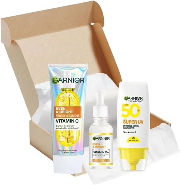 Garnier Even & Bright Vitamin C Skincare Bundle - 3 Piece Set
