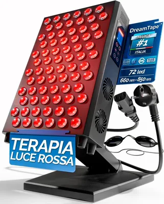DreamTape® Red Infrared Light Panel 660nm 850nm - Terapia LED Professionale con 72 LED - Panello di Luce Rossa per Massaggi