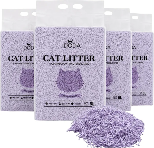 Litter de Tofu DODA 8 kg - Arena para Gatos Aglutinante, Biodegradable, Baja Polvo, Control de Olores