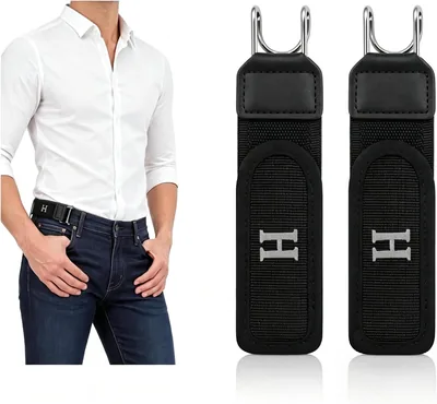 Juego de 2 Cinturones Tácticos con Gancho de Metal Sin Hebilla, Elásticos Ajustables por Cinta Mágica para Hombre - Best Deal