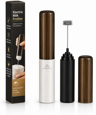 Electric Milk Frother Handheld with Stand & Cover - Best Deal