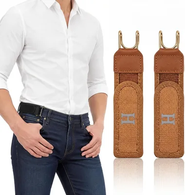 Juego de 2 Cinturones Tácticos con Gancho Metalico Sin Hebilla, Elasticos Ajustables por Cinta Mágica para Hombre - Mejor Precio