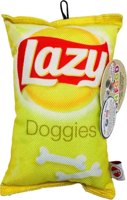 Novelty Crinkle Dog Toy Food Chip Bag Style With Squeeker Best Deal