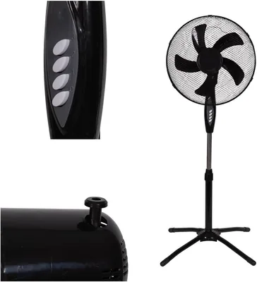 Empotec 5926204: Ventilatore da pavimento 50W con 3 velocità, oscillazione regolabile e inclinazione, altezza 150 cm. Miglior Affare