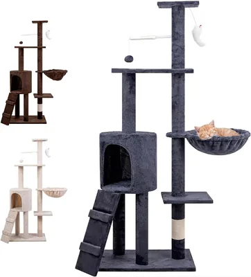 Árbol Trepador para Gatos SELECTSHOP: Castillo con Escaleras y Hamaca - 33% Descuento