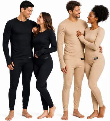 Conjunto Térmico Segunda Pele Unissex - Blusa e Calça Flanelada com Isolamento Térmico, Peluciado, Preto ou Bege - Melhor Preço