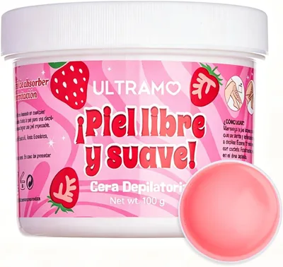 ULTRAMO Cera Depilatoria Suave 1pzs | Depilación Sin Dolor, Fácil de Calentar Que Deja la Piel Limpia y Suave, Para Cuerpo Completo