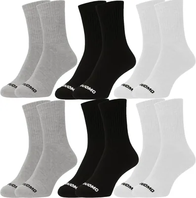 Kit 6 Pares Meias Masculinas Cano Alto Longo Corrida Academia Algodão Premium Duomo - Melhor Preço