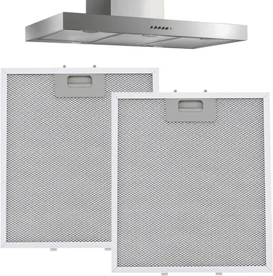 Metall filter för kökfyr, 2 stk, 305x267x9mm Aluminium, 5lagig filtrerad klamp, för köksjuk