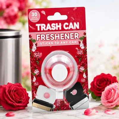 Trash Can Freshener - Stick-On Garbage Bin Deodorizer, 30 Days Freshness, Flower Scent