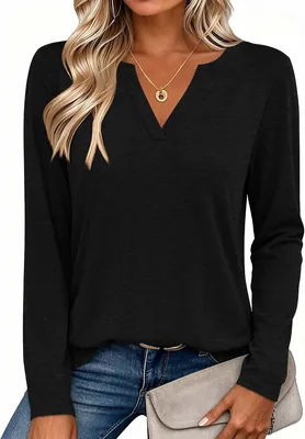 Zeagoo Long Sleeve V Neck Tee Shirts